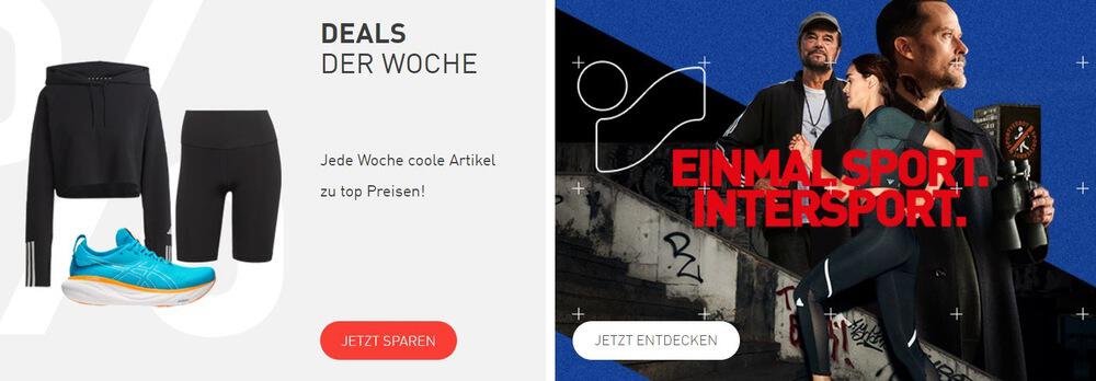 Banner weist auf wöchentlich wechselnde Intersport Deals der Woche hin