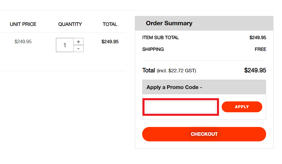 JBL discount code redemption box in shopping cart