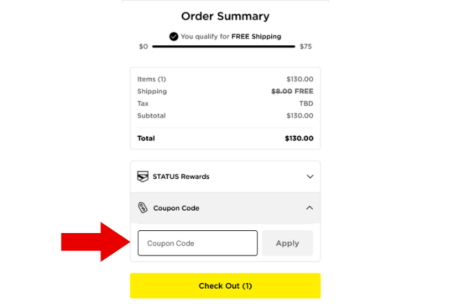 JD Sports discount code box on checkout page