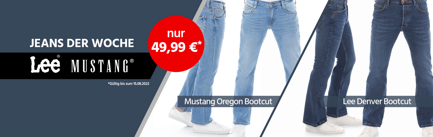 Staube Marken Jeans von Lee oder Mustang zum Schnäppchenpreis bei Jeans Direct im Angebot ab