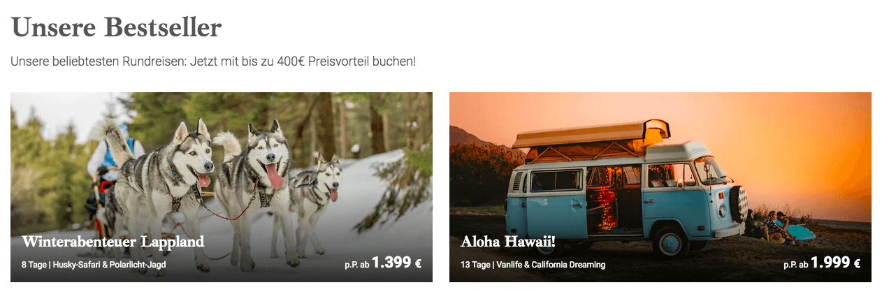Bestseller Reisen bei Journaway im Online-Shop