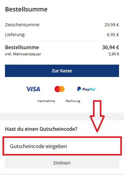 Screenshot von der Bestellübersicht, um deinen JP1880 Gutschein einzulösen
