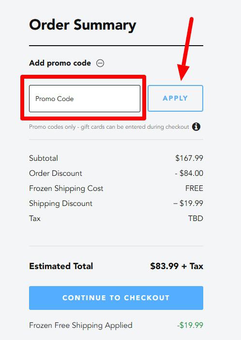 JustFoodForDogs coupon box on checkout page