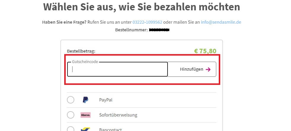 Kaartje2go-Gutschein beim Bezahlvorgang einlösen