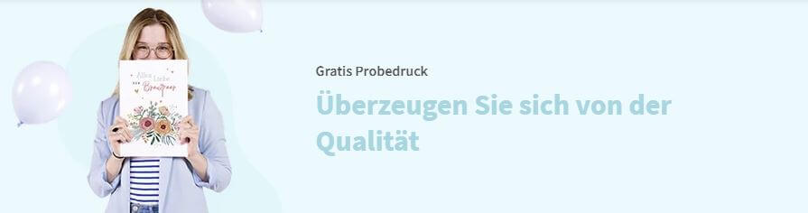 Banner für den kostenlosen Probedruck bei Kaartje2go / Send a Smile