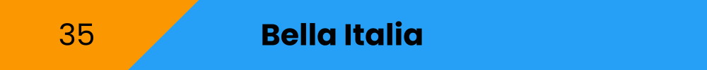 Title banner: Bella Italia