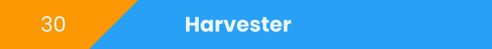Title banner: Harvester