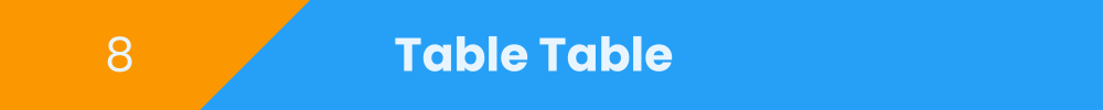 Title banner: Table Table