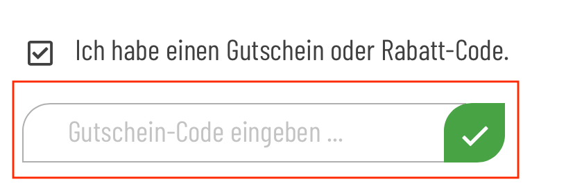 Eingabefeld für den Kildwick-Gutschein im Warenkorb
