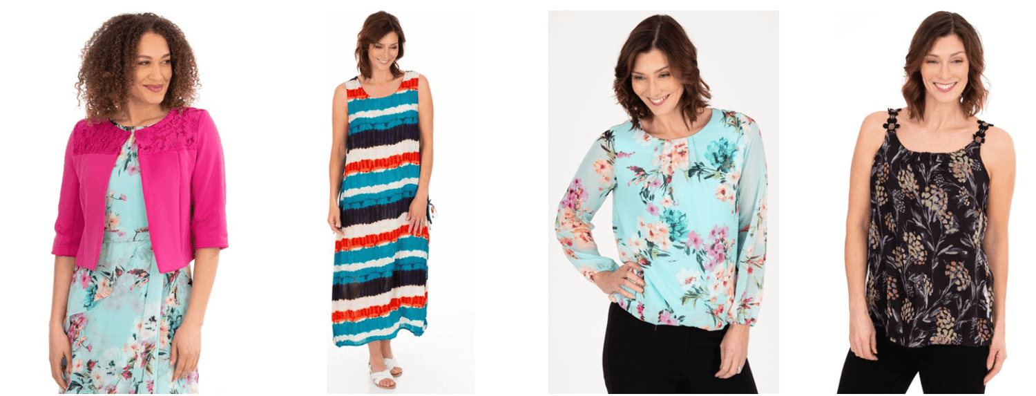 Klass sale products - 4 women in different outfits