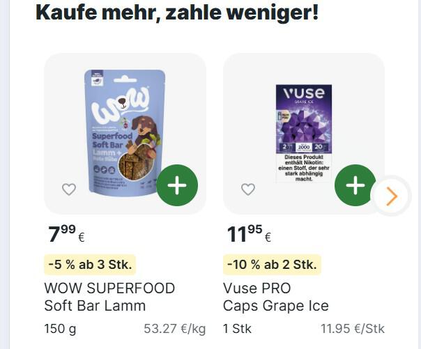 Knuspr Mengenrabatt in "Kaufe mehr, Zahle weniger" Kategorie