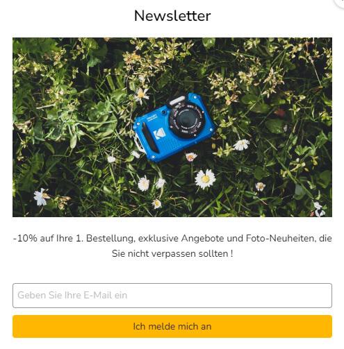 Sicher dir deinen Kodak Gutschein mit dem kostenlosen Kodak Newsletter.