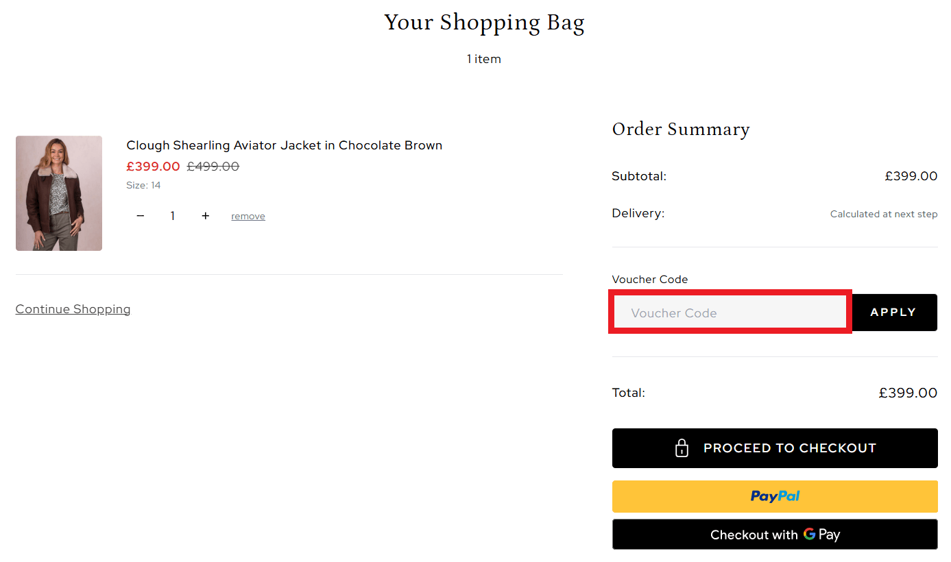 Lakeland Leather discount code box in shopping bag