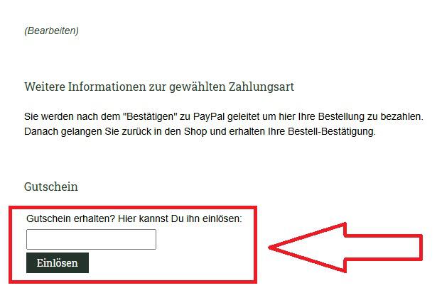Screenshot vom Eingabefeld mit Hinweis darauf, wo du den Landig Rabattcode einlösen kannst
