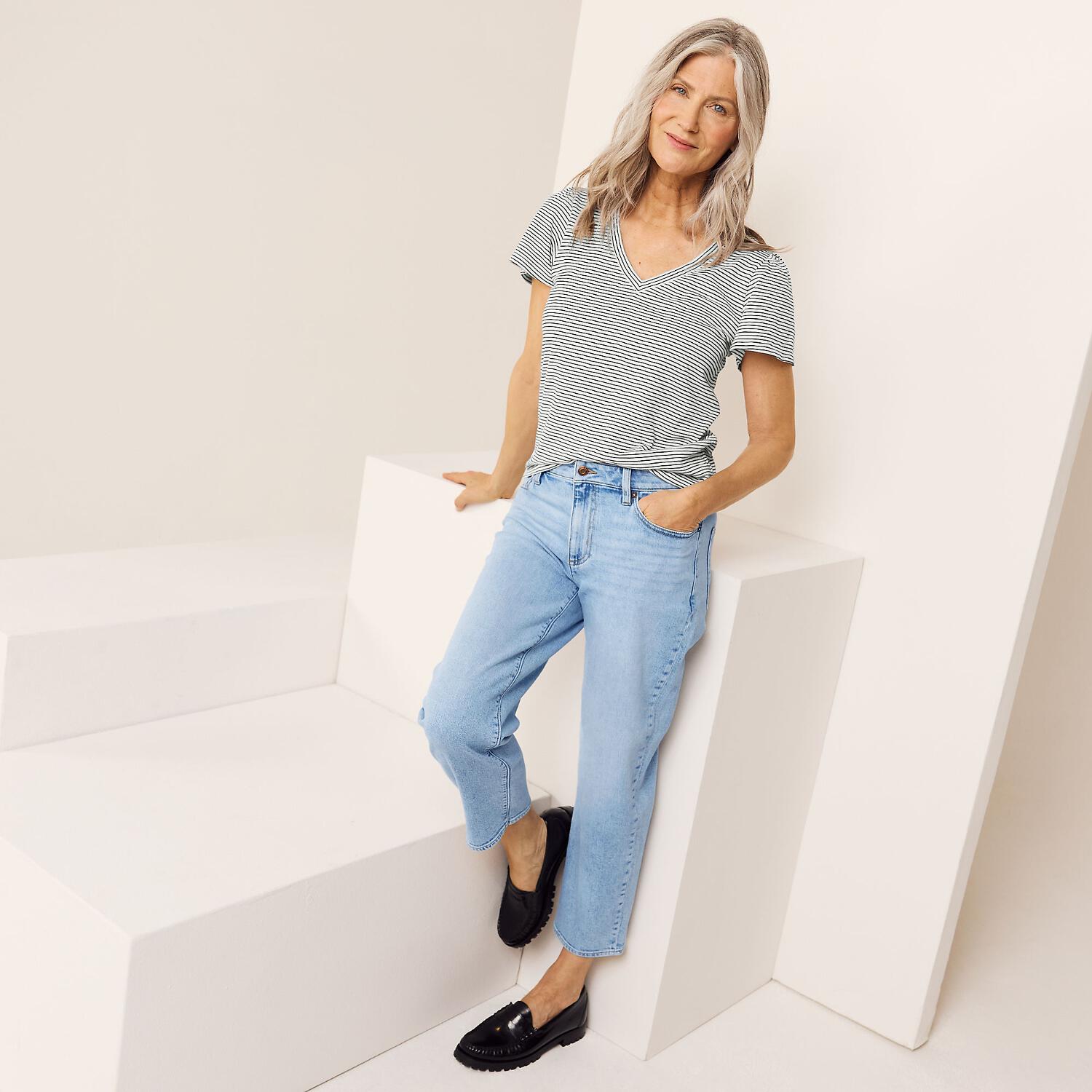 Lands&apos; End relaxed jeans for women