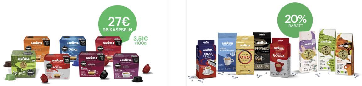 Lavazza Kaffee Angebote mit Mengenrabatt
