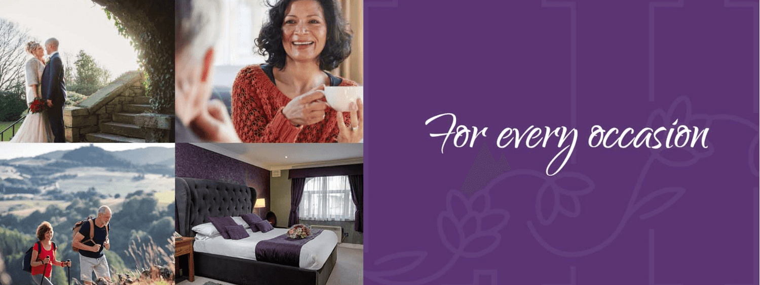 Lavender Hotels savings guide banner showing four images of hotels with the text for every occasion