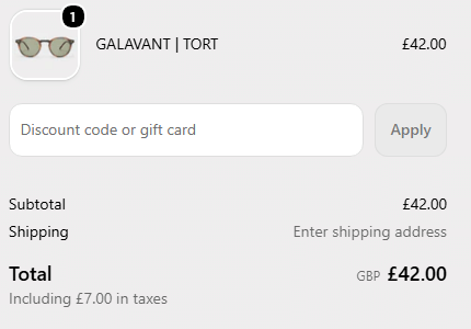 Le Specs discount code box on the checkout page