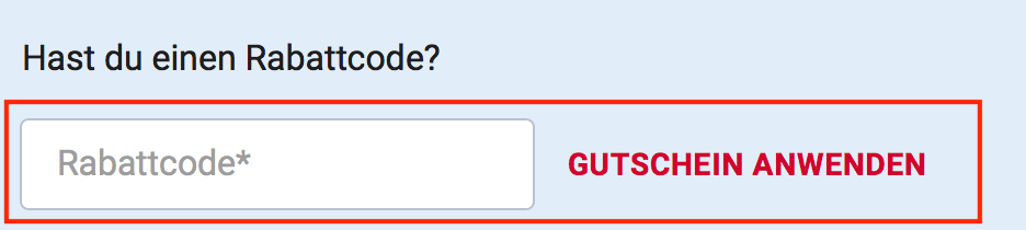 Eingabefeld für den Leifheit Rabattcode im Warenkorb