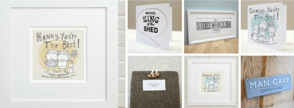 Letterfest how to save banner. Image features a selection of personalised products