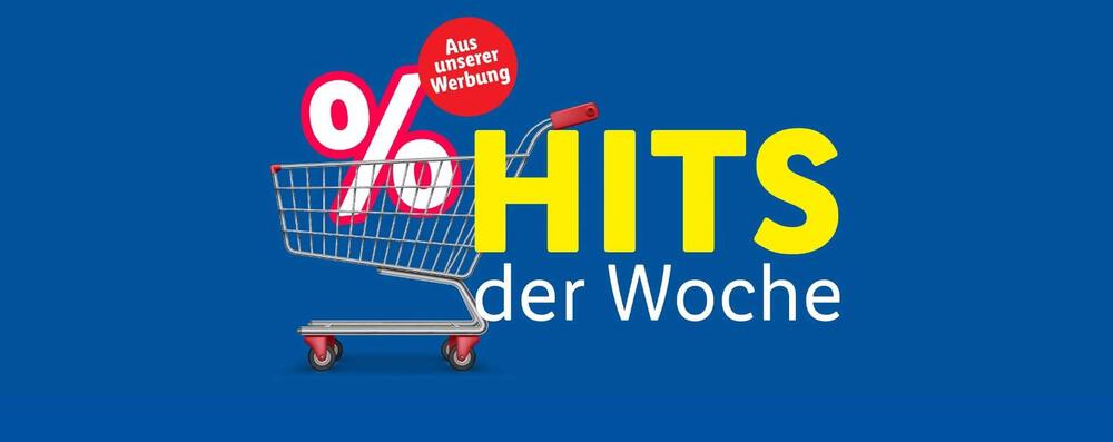 Einkaufswagen mit Prozentsymbol verweist auf Lidl Hits der Woche