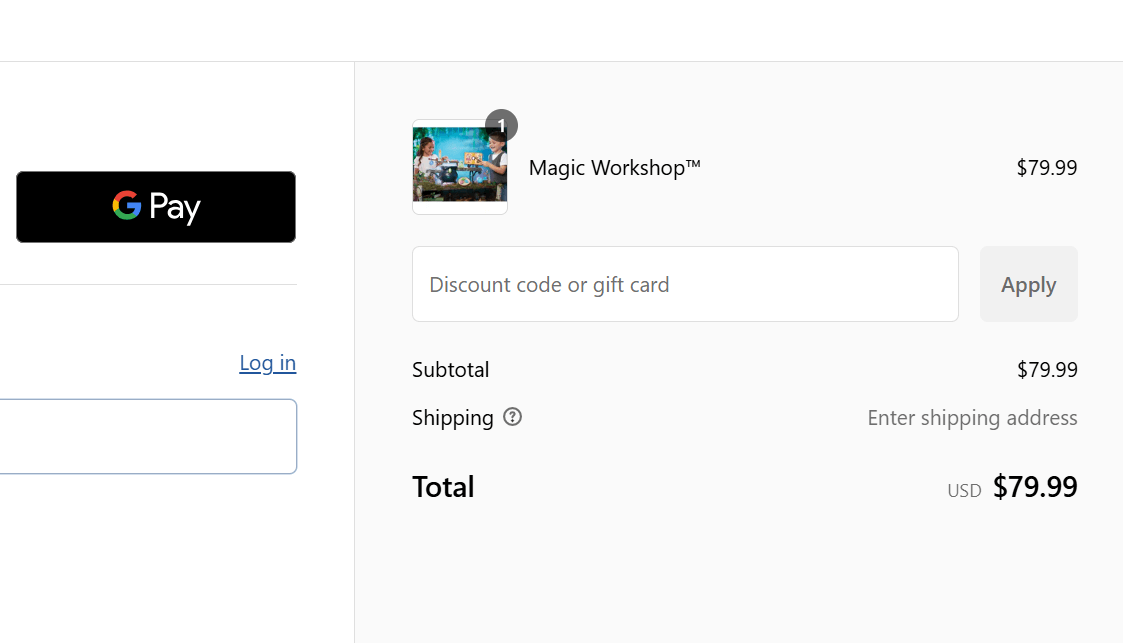 Little Tikes discount code box in shopping cart