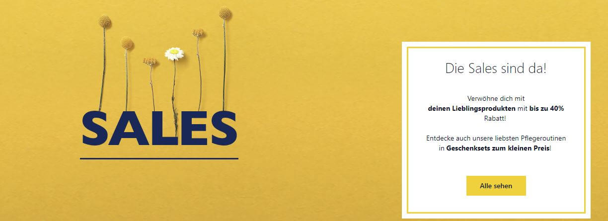Banner für den L&apos;Occitane-Sale mit bis zu 40 % Rabatt