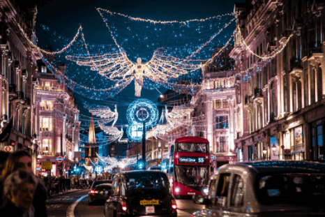 London Oxford Street with Christmas lights