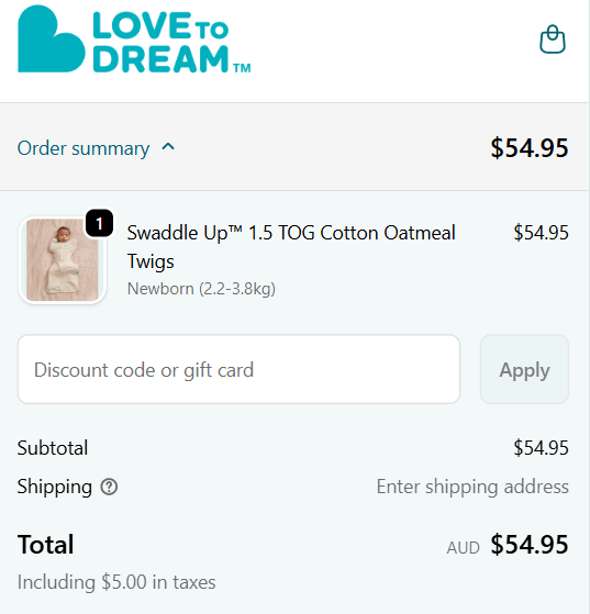 Love to Dream discount code redemption box