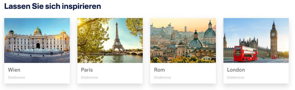 Angebote für Lufthansa Holidays Städtereisen nach London, Paris oder Rom
