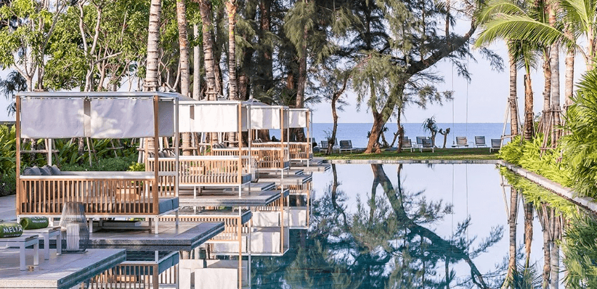 Luxury Escapes holiday destination in Thailand: hotel with pool and loungers