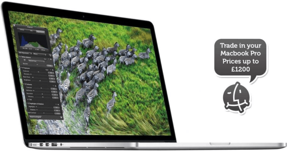 Macback Macbook Pro trade-in example price - up to £1200