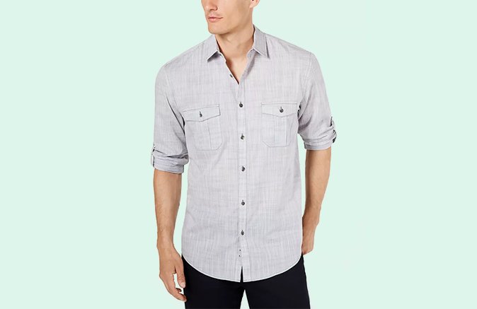 Alfani Men's Warren Long Sleeve Shirt, Created for Macy's