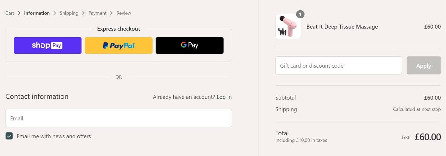 Magnitone discount code input box