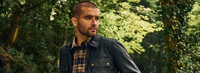 Explore Mainline new season banner showing a stylish man in park