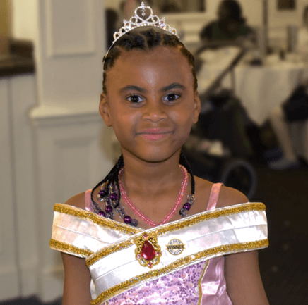 Avia dressed as a princess