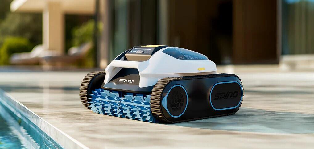 Mammotion deals page banner showing a robot vacuum cleaner sitting beside a pool