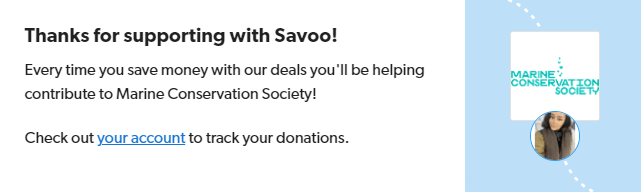 Signing up to support Marine Conservation Society with Savoo