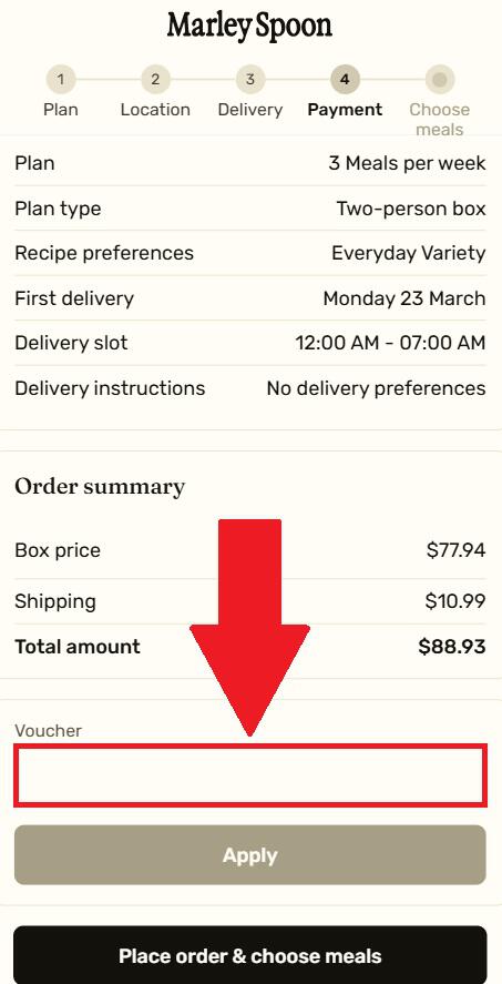 Marley Spoon Discount Code Box