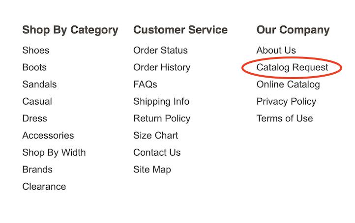 red circle around maryland square catalog request section