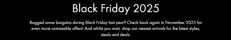 Matalan Black Friday 2025 banner. Image shows the text Black Friday 2025 and information about last year's event
