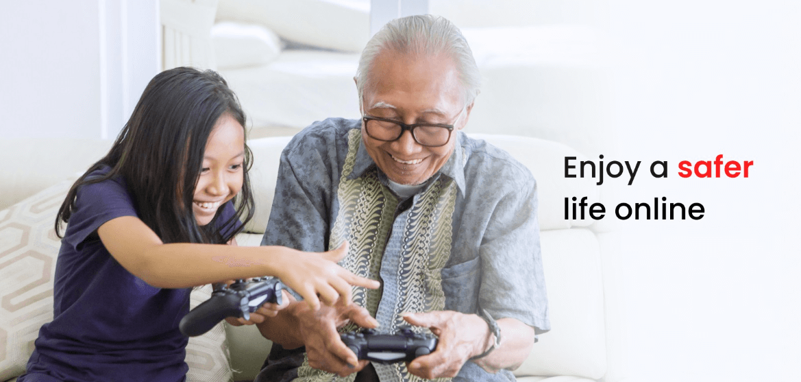 Banner für den McAfee-Online-Schutz: “Enjoy a safer life online.