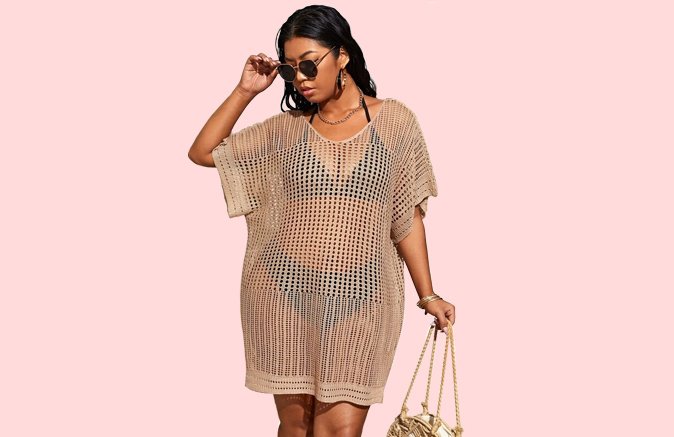 Plus Size Split Cover Up