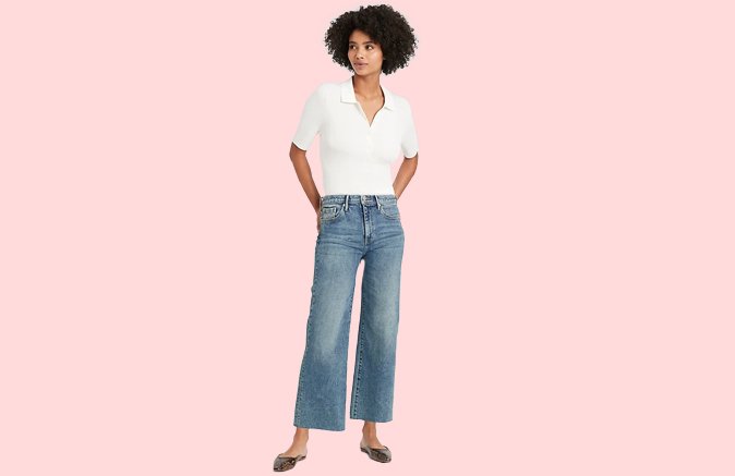 High-Rise Wide-Leg Cropped Jean