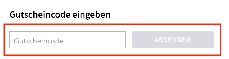 Eingabefeld für den Meravino Gutschein im Warenkorb des Online-Shops