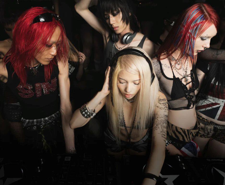 Women in club wearing Minga London US clothing