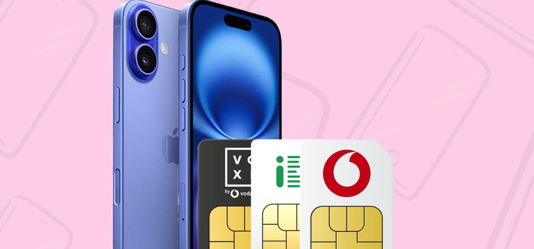 Mobiles.co.uk savings banner featuring multiple smartphones alongside branded SIM cards against a pink background
