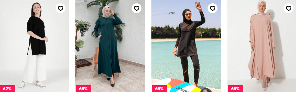 Modanisa outlet - selection of discounted products with models