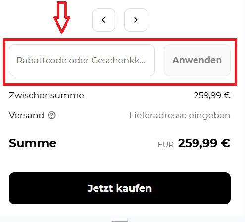 Momcozy Gutschein Eingabefeld