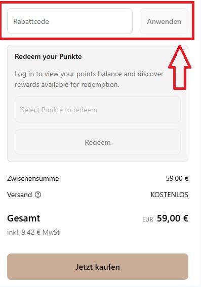 Eingabefeld für deine MOVA Gutschein